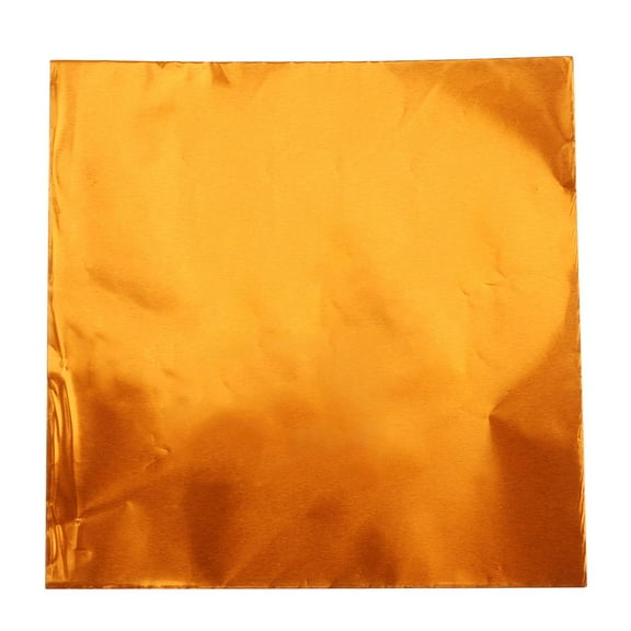 S SERENABLE 100pcs Gift Wrap Chocolate Candy DIY Wrapping Sheet Aluminum Choose Color , 8 x 8cm Orange