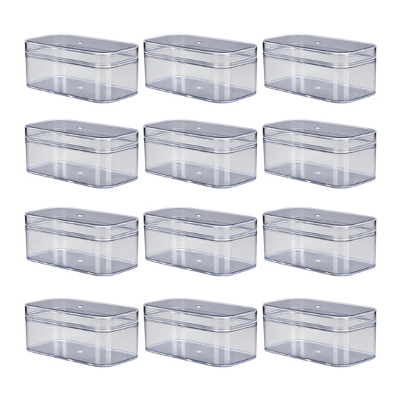 S SERENABLE 12 Pieces Candy Packaging Box Biscuit Carrier Cookie Organiser Food Storage Transparent PS Material with Secure Lid Suitable for Professional Display 11.8cmx6cmx6.5cm