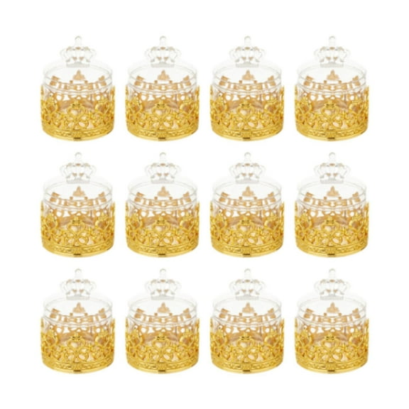 S SERENABLE 12 Pieces Candy Storage Boxes Holder for Centerpiece Valentines Day Birthday Gold Crown