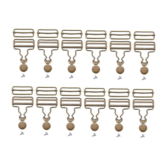 S SERENABLE 12 Sets of Dungaree Buckles Metal Buckles with Rectangular Slider Fasteners Metal Buttons for Suspender Straps Dungarees Jackets Overalls , 3.2cm
