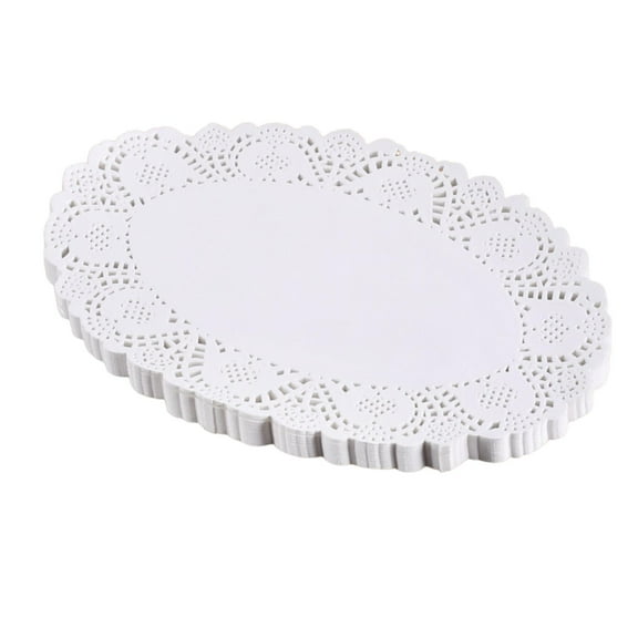 S SERENABLE 140 Pieces Oval Paper Doilies Decor Paper Placemats for Cakes Wedding Crafts 21cmx32cm