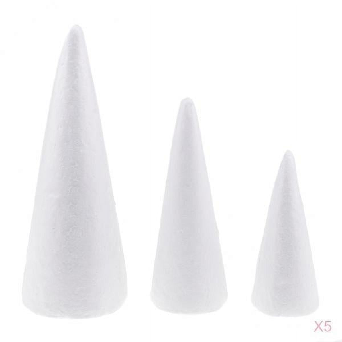 S SERENABLE 15pcs Cone Shape Modelling Polystyrene Foam Ornaments Balls for Creative diy for art Crafts Floral Arrangement Sculpture Materials - 15/20/25cm