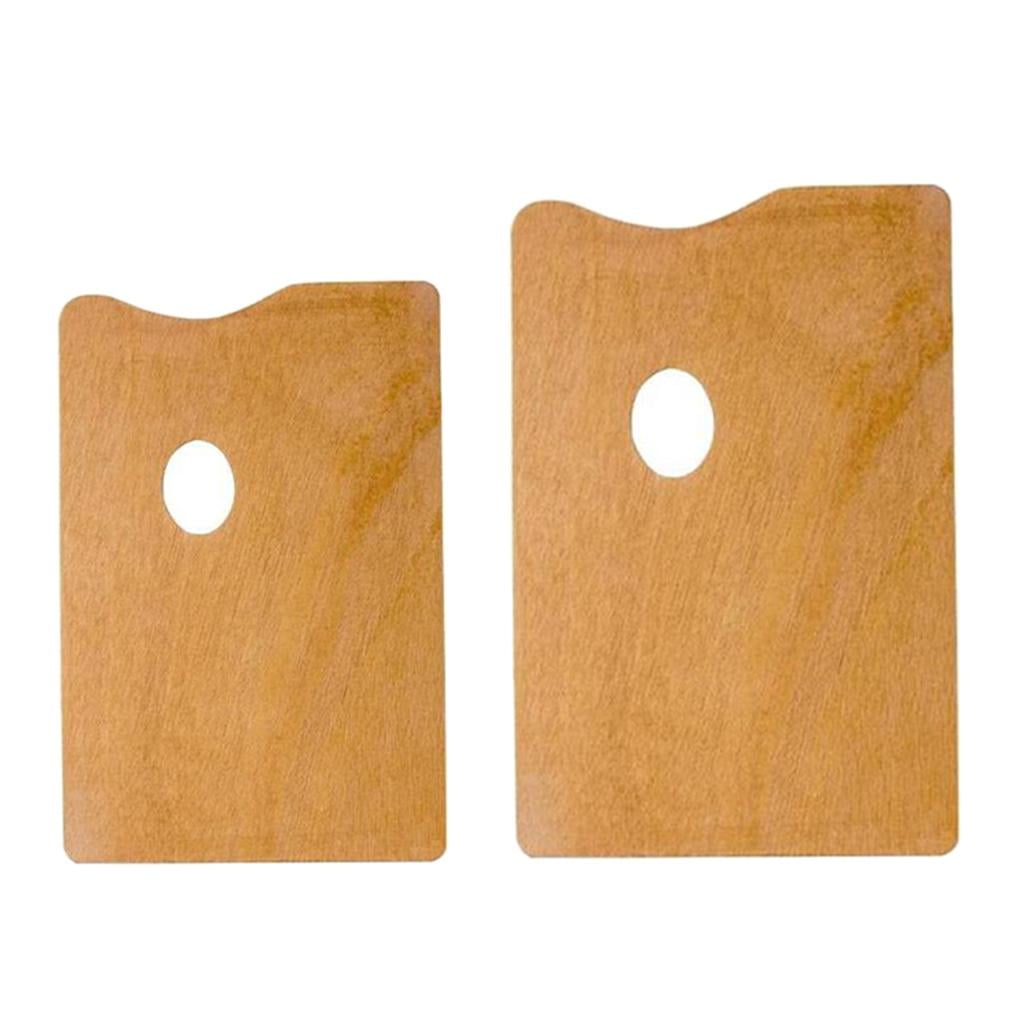 S SERENABLE 2 Pieces Artist Paint Pallet Painting Tray Wooden Palettes Mixing Palettes