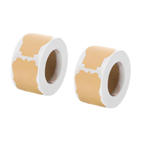 S SERENABLE 2 Roll of 500 Brown Kraft Label Stickers Card Making Self Adhesive Printable