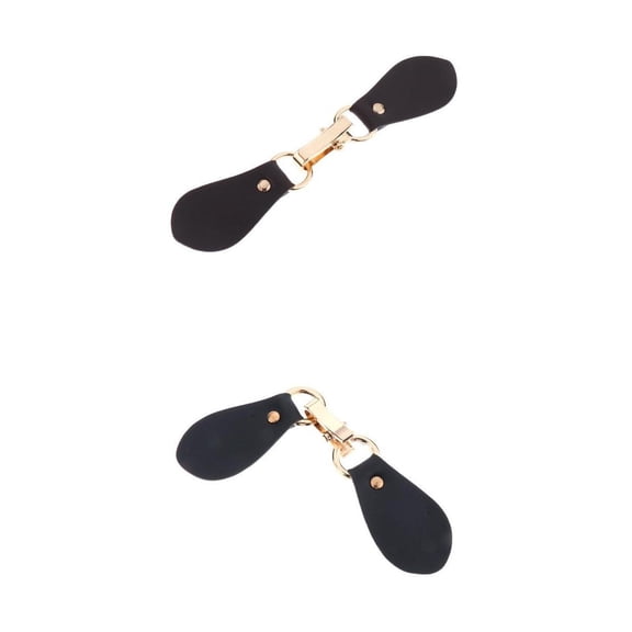 S SERENABLE 2 Sets Leather Snap Toggle Closure Toggle Buttons With Metal Buckle Clip For Coat Jacket Handmade Decoration DIY Craft