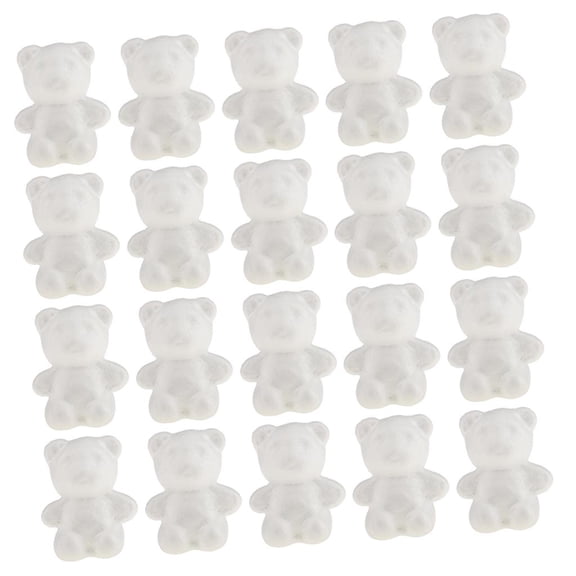 S SERENABLE 20 Pieces Bear Shaped Styrofoam Foam Crafts Creative DIY Handmade Painted Crafts