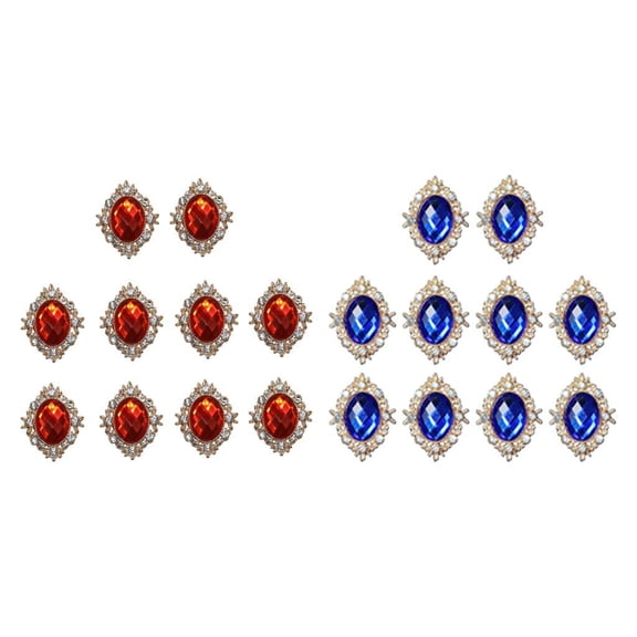 S SERENABLE 20 Pieces DIY Round Flatback Buttons Embellishment for Crafting Jewellery Making Clothes Phone Case Making Headband Scrapbook Card Making Dark Blue Red