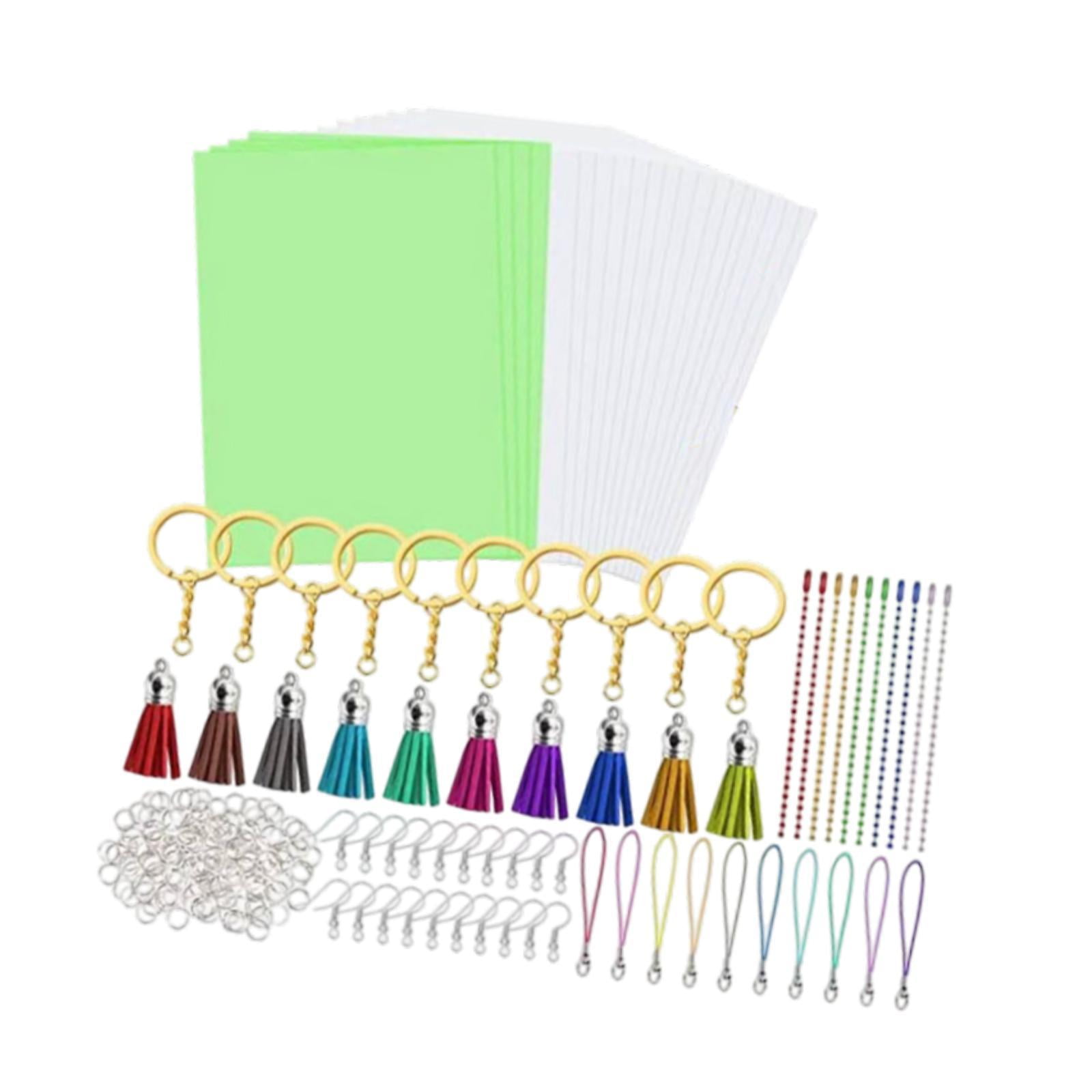 S SERENABLE 20Pcs Heat Shrinkable Sheet Materials DIY Supplies Art Crafting Project Heat Shrink Film Papers Kit for Father'S Day Necklace
