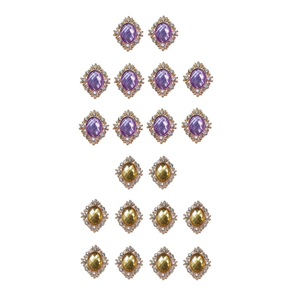 S SERENABLE 20pcs DIY Round Bling Pearl Flat back Buttons Embellishments for Wedding Craft Dress Clothes Phone Case Making Headband Scrapbook Card Making , Purple Gold