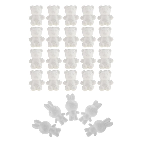 S SERENABLE 25Pcs & Bear Craft Balls Polystyrene Foam Balls for Crafting, Modeling Projects, Floral Arrangements, Wedding Party Decorations