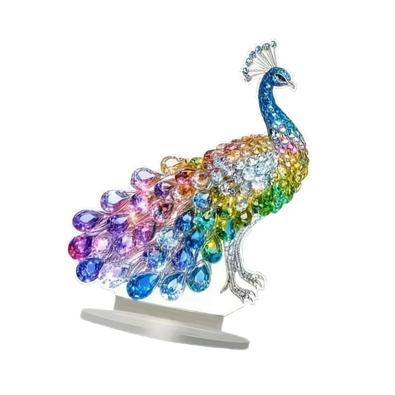 S SERENABLE 2D Colorful Peacock Ornament Plaque Fashion Multifunctional Tabletop Decoration Flat Acrylic Sign for Table Centerpiece Party