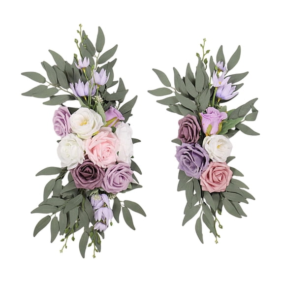 S SERENABLE 2Pcs Silk Flowers Wedding Arch Flowers Door Floral Backdrop Artificial Flower Swag for Party Stage Performance Farmhouse Home