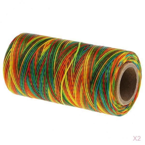 S SERENABLE 2X Waxed Thread, Wax String, Coated Cord Heavy Duty Polyester 218 Yards 1mm 150D for Bracelets, Leather Craft Stitching Sewing, Book Binding,Handcraft