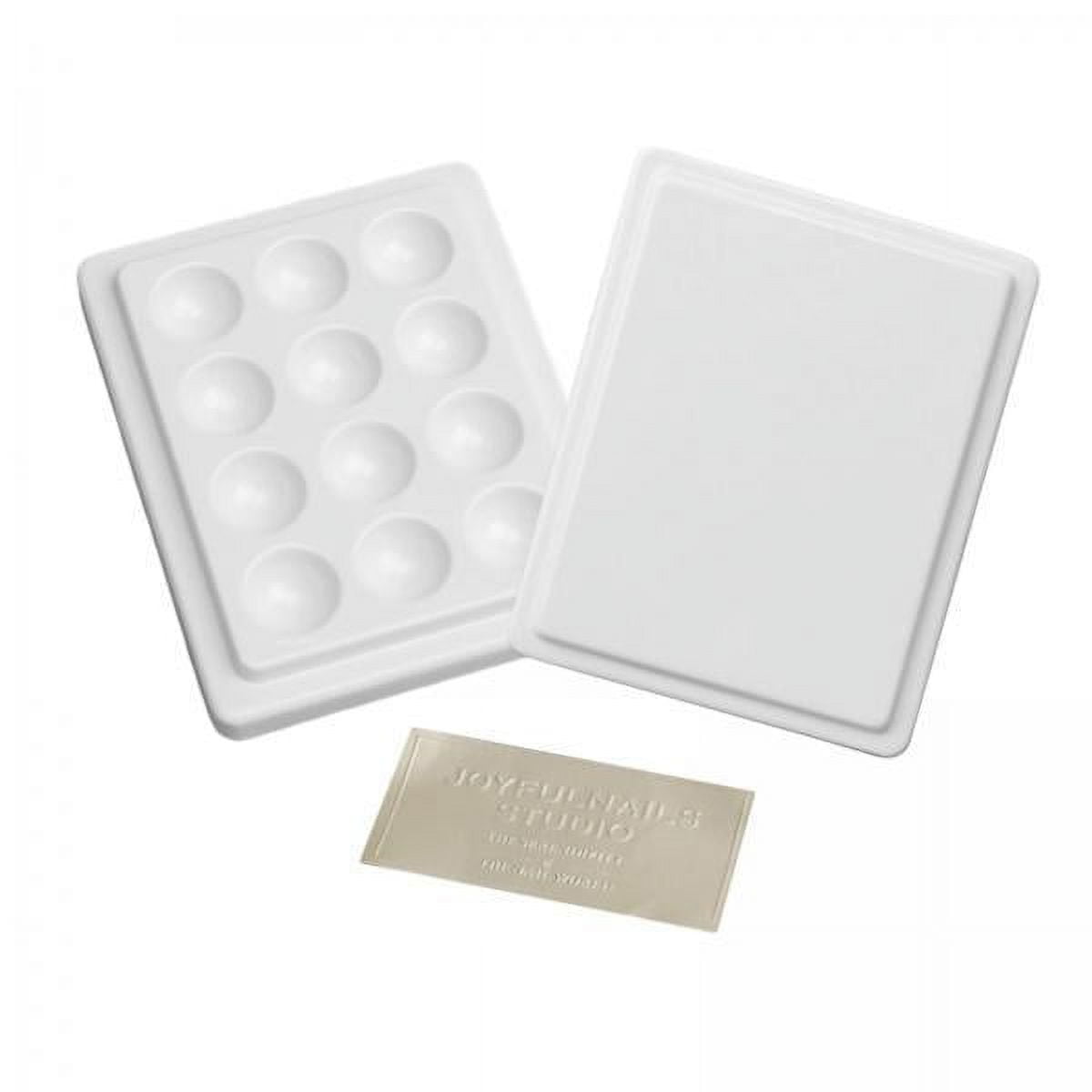 S SERENABLE 2x 12 Ceramic Paint with Lid, 10x8cm Mixing Ceramic Painting Tray for Gouache Painting