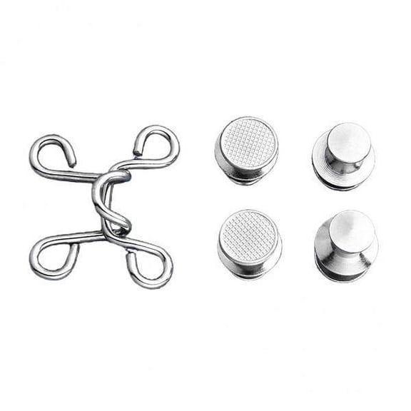 S SERENABLE 2x 4 Sets Brass Nail- Reusable Buttons Adjustable Waist Buckle Extender Set Removable Jeans Button for Changing Waist Size, 27mm