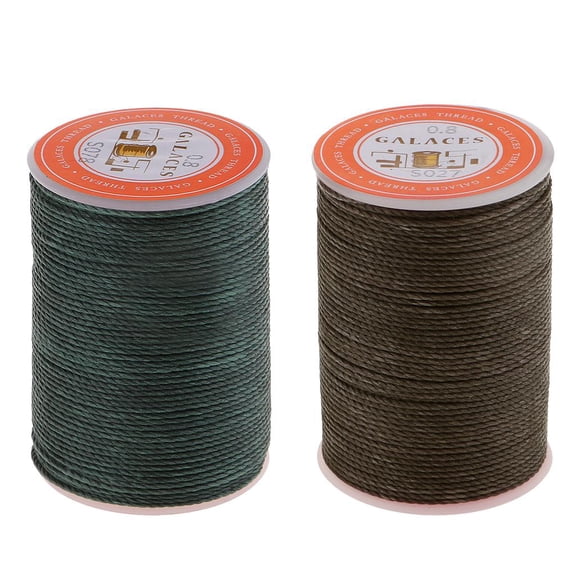 S SERENABLE 2x Coffee Grey Leather Sewing Waxed Thread-55 Meters Long Stitching Thread for Leather Craft DIY/Bookbinding/ Shoe Repairing/Leather Projects