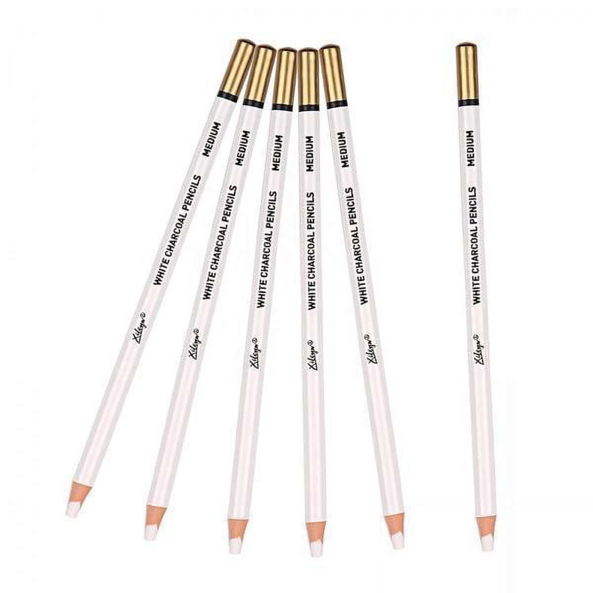 S SERENABLE 2x Wooden Charcoal Pencils Sketching Bolding Drawing Shading Blending Highlight 6 Pieces Drawing Set for Kids Color Marker Art Supplies Teens