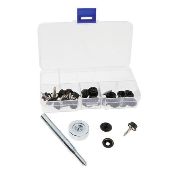 S SERENABLE 2xFastener Screw Snaps Marine Boat Canvas Snaps Bolt Nut for Furniture Black