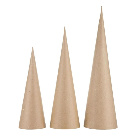 S SERENABLE 3 Pieces Paper Mache Cones Open Bottom Hands on Cardboard Cones for Craft for Scrapbooking Decorating Party Hats Embellishing 15cm 25cm 35cm