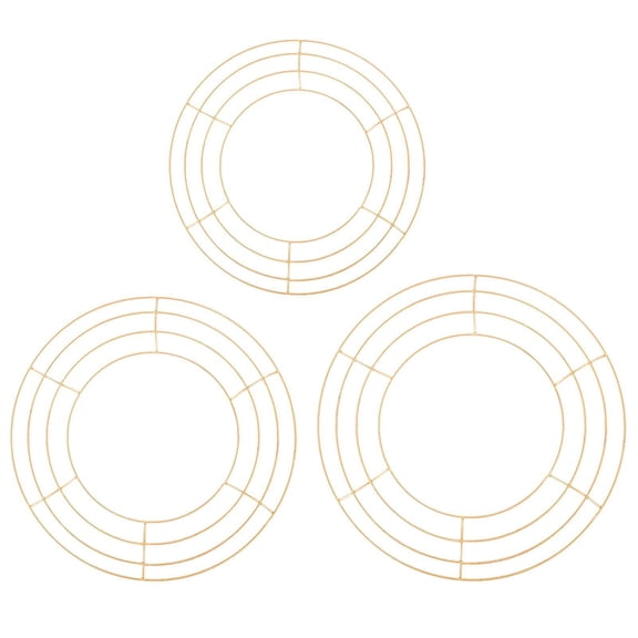 S SERENABLE 3 Pieces Wreath Frame Metal Round Wreath Form Iron Circle Flower Arrangement Floral Crafts for Holiday Thanksgiving Christmas