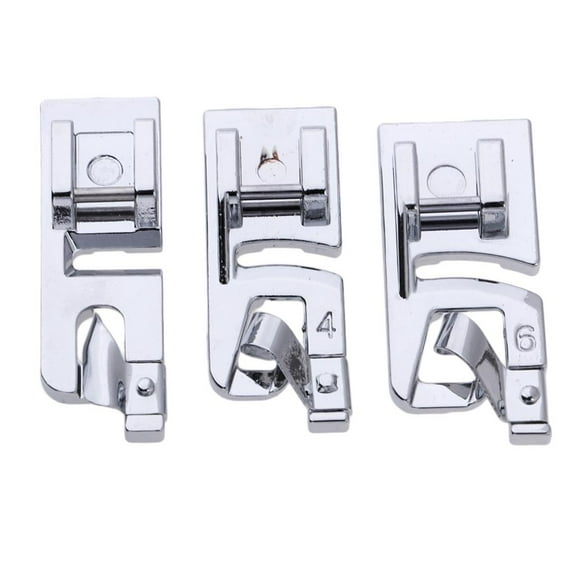 S SERENABLE 3 Sizes Domestic Sewing Machine Foot Presser Rolled Hem Feet Set For Brother Singer Janome