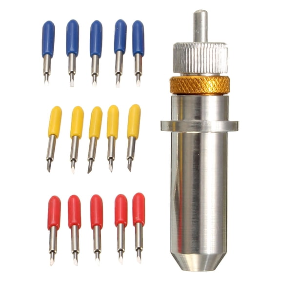 S SERENABLE 30/45/60 Degree Cutter , 15Pcs Steel Lettering Blade with 1 Block Housing, Cutting for Cutting Plotter