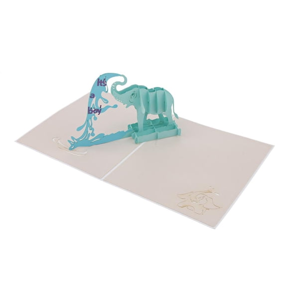 S SERENABLE 3D Up Greeting/Invitation Cards Postcards Baby Shower Souvenirs a Boy/Girl Gift Message Card - Bule, as described