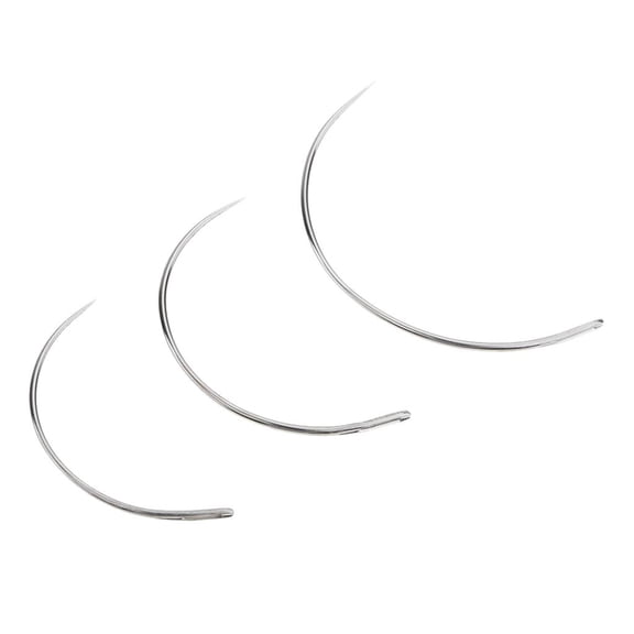 S SERENABLE 3Pcs Curved Hand Sewing Hair Weave Extension for Wig Making, Carpet Leather, Canvas Repairing, and Crafts
