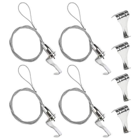 S SERENABLE 4 Pieces Picture Rail Hanging System, Picture Rail Hooks and Wire, DIY Crafting, Frame Displaying Hanger for Living Room Home 0.5 m