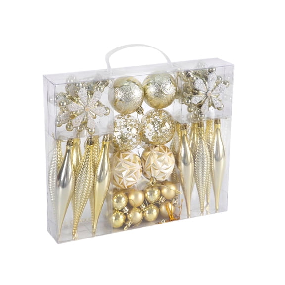 S SERENABLE 40 Pieces Christmas Glass Balls,Xmas Decorative Baubles,Shatterproof Christmas Tree Ball Ornaments for Anniversary Party Home gold