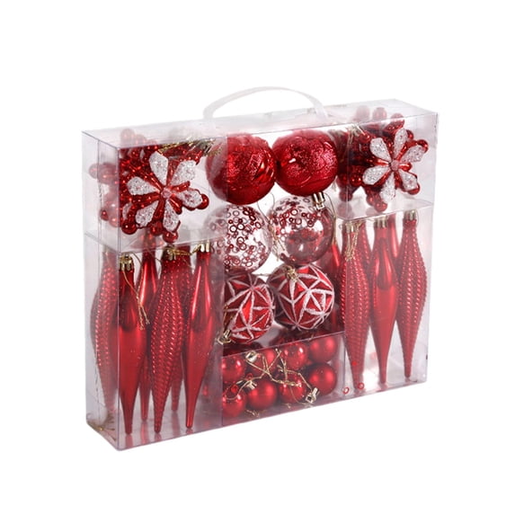 S SERENABLE 40 Pieces Christmas Glass Balls,Xmas Decorative Baubles,Shatterproof Christmas Tree Ball Ornaments for Anniversary Party Home red