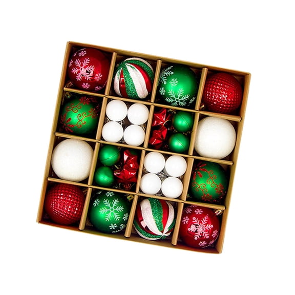 S SERENABLE 44Pcs Christmas Balls Ornaments Baubles Bulk Christmas Tree Decoration 3-6cm Decorative Xmas Balls for Anniversary Festival