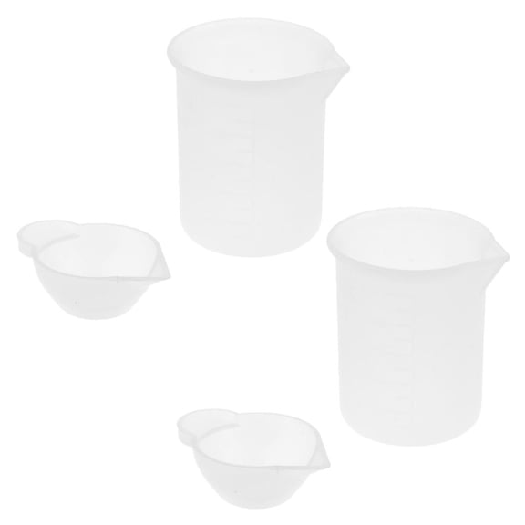S SERENABLE 4Pcs Silicone Measuring Cups for Resin 1ml, Nonstick Silicone Mixing Cups, Epoxy Resin Cups, for Epoxy Resin, Casting Molds, Art, Kitchen