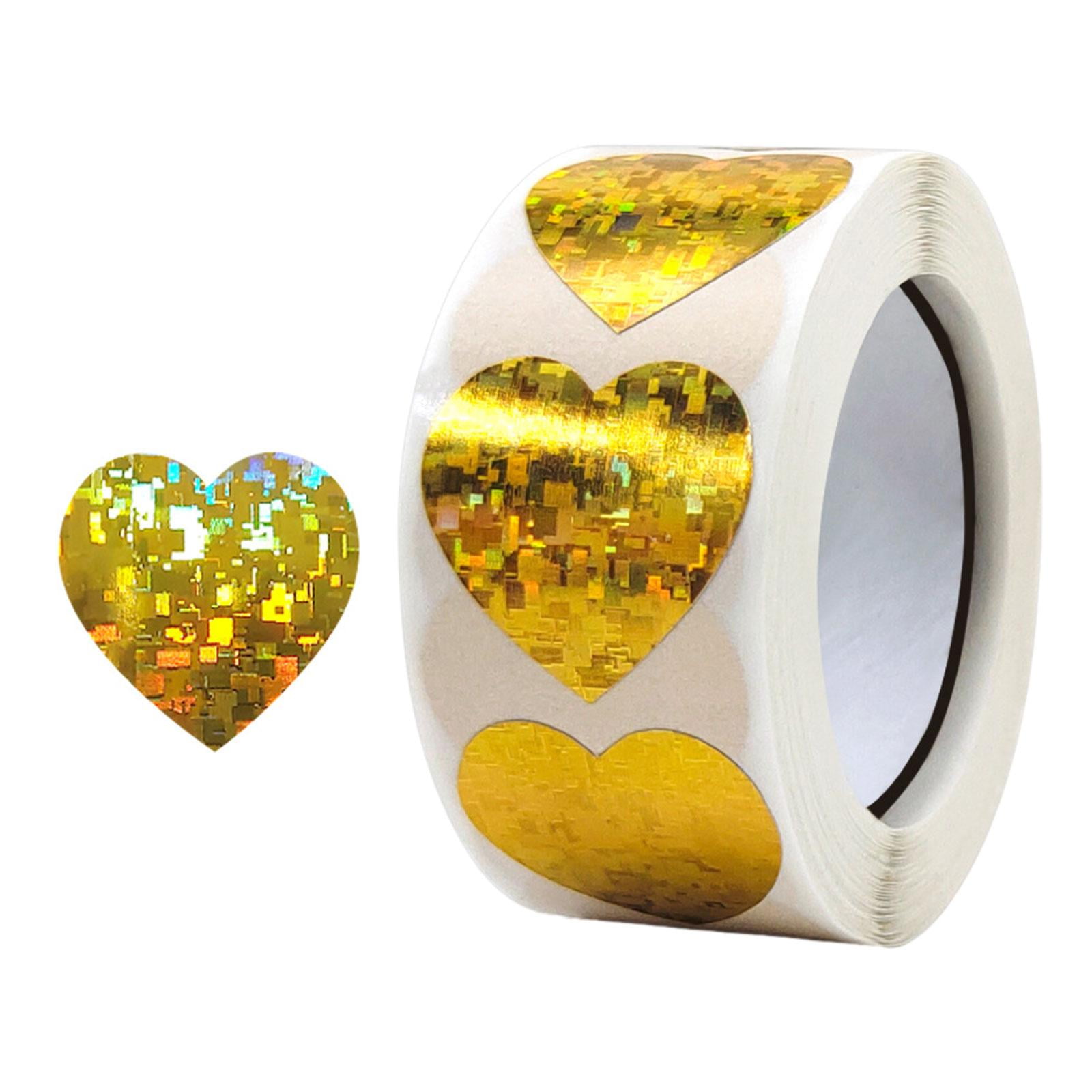 S SERENABLE 500 Pieces Heart Stickers Roll Sealing Stickers Party Paper ...
