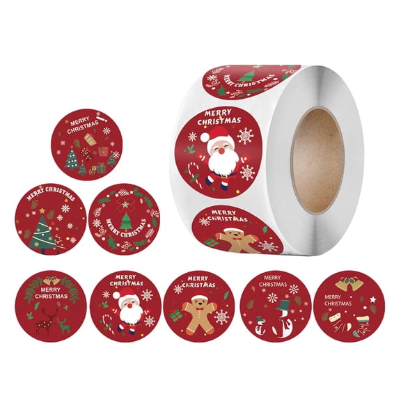 S SERENABLE 500x Christmas Stickers Christmas Theme Gift Sealing Stickers Decorative Stickers Roll Gift Box Label Sticker for Handmade Cards Decoration , 1inch