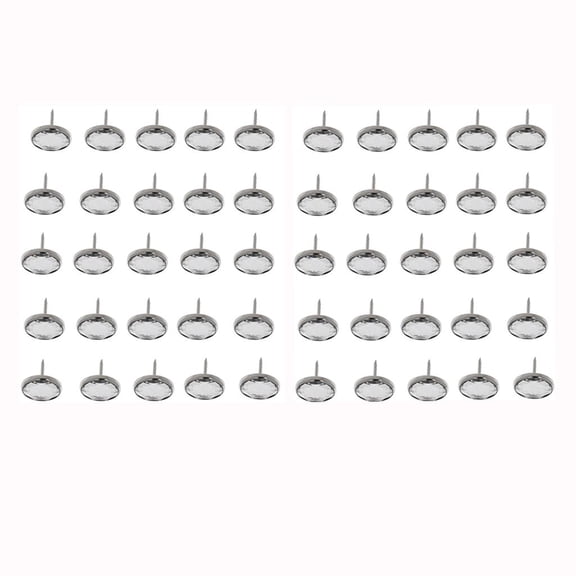 S SERENABLE 50Pcs Clear Crystal Upholstery Buttons Rhinestone Round Buttons with Metal Loop for Sofa Headboards Furniture 20mm