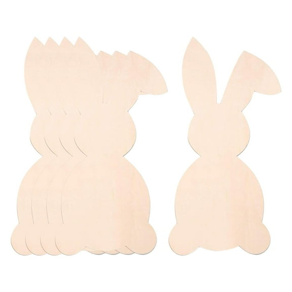 S SERENABLE 5Pcs Easter Wooden Bunny Cutouts Wood Pieces to Paint Blank 11.6 inch Ornament Rabbits Wood Cutouts for DIY Craft Party Favors