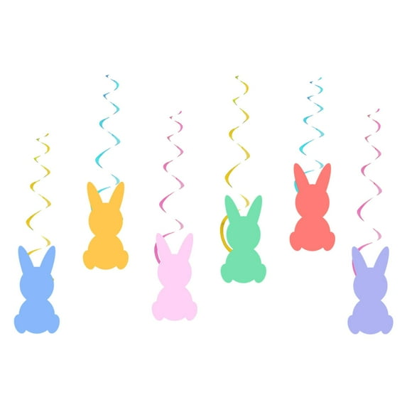 S SERENABLE 6 Pieces Easter Hanging swirls Decoration Bunny Spirals Ceiling Decorations Hanging Ornaments for Bedroom Party Favors Spring