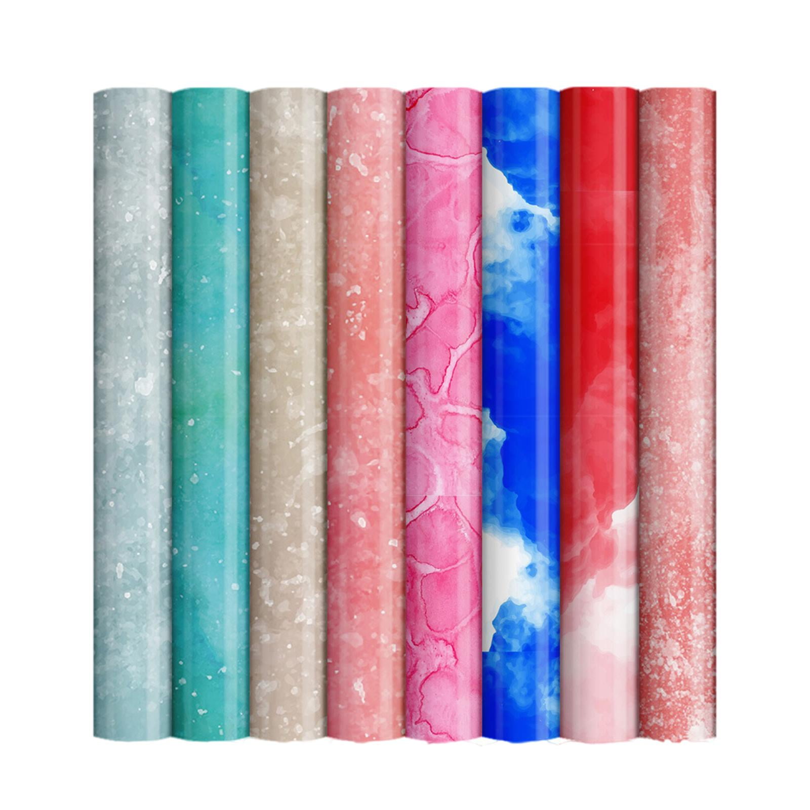 S SERENABLE 8 Roll Infusible Transfer Ink Sheets Watercolor Marble Sublimation Paper Infusable Heat Transfer for Mug Press Bags Coaster