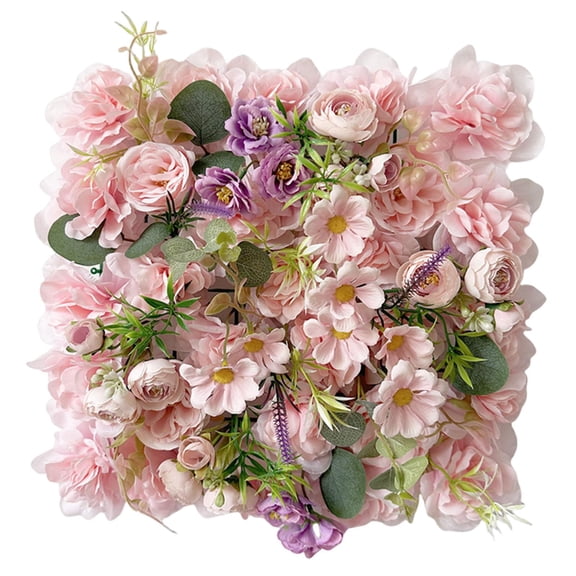 S SERENABLE Artificial Flower Wall Panel Decorative Multifunctional DIY Crafting Wall Flower Backdrop 3D Floral Panel for Home Background Pink