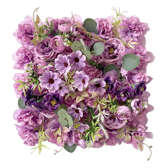 S SERENABLE Artificial Flower Wall Panel Decorative Multifunctional DIY Crafting Wall Flower Backdrop 3D Floral Panel for Home Background Purple