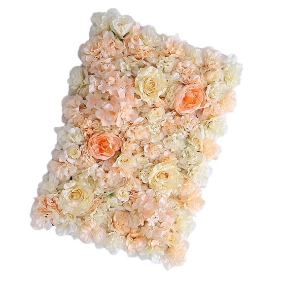 S SERENABLE Artificial flower panel Screen Panel Romantic Floral Backdrop 60x40cm Trellis Privacy Hedge Wedding Photo Photography Background - Champagne Rose Dense Orange