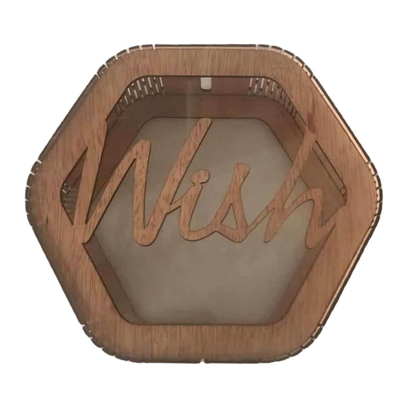 S SERENABLE Box Wooden Wedding Decor Hexagon for Wedding Reception Storage Container Rustic Hollow Envelope Boxes with Slot Wedding Postbox