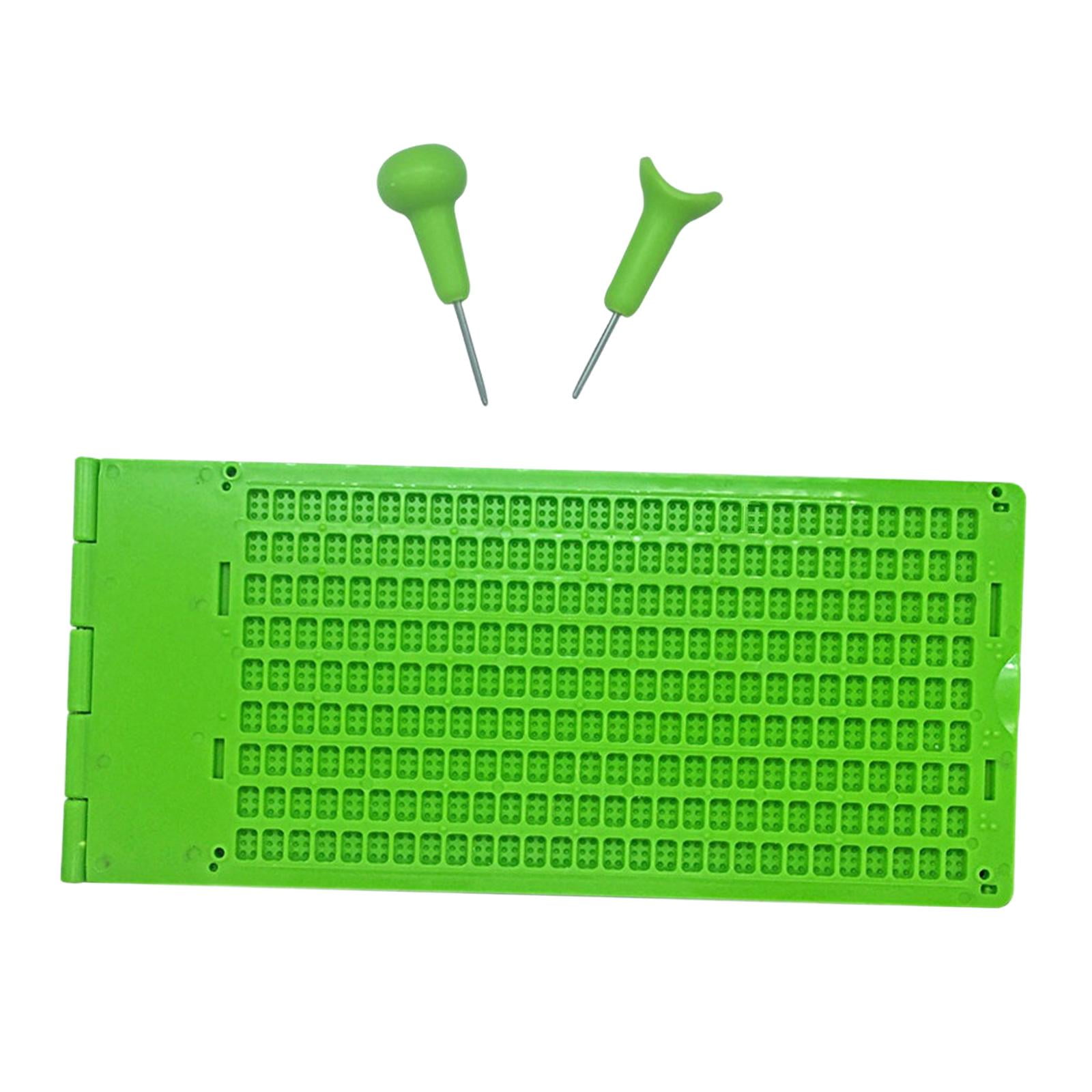 S SERENABLE Braille Writing Slate 28 Cells Gifts Learning Supply Easy to Use Braille Learning