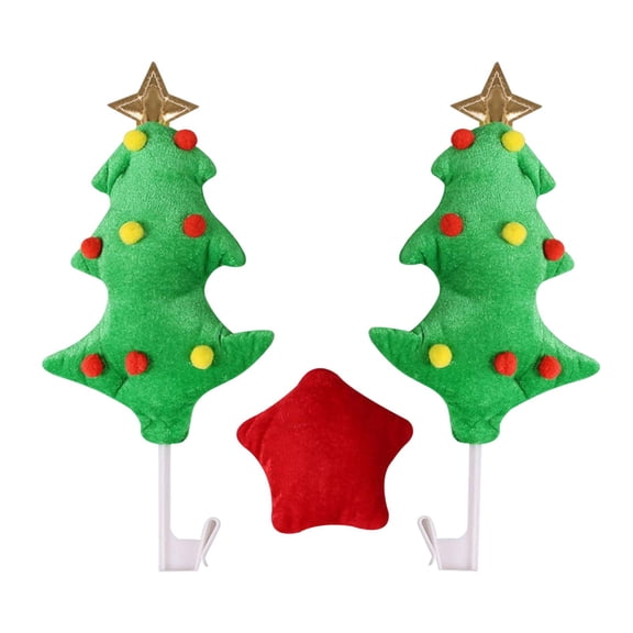 S SERENABLE Car Christmas Tree&Red Star, Premium Window Roof Front Grille Decor, Christmas Decoration for Cars, Auto Accessories, Easy Installation