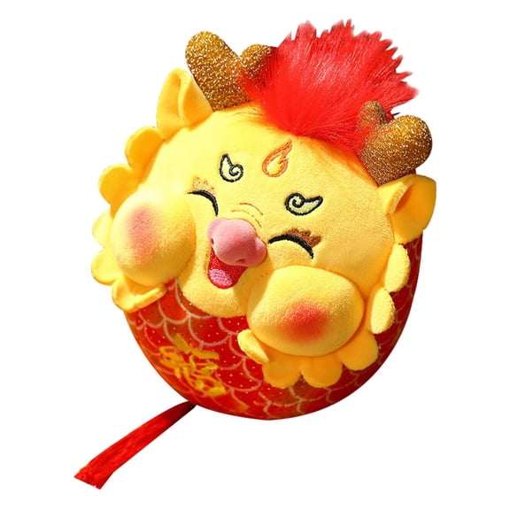 S SERENABLE Chinese New Year Dragon Doll Spring Festival Decoration New Year Gift Kids Hanging Ornament Plush Dragon Toy for Bags Holiday Height 10cm