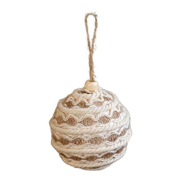 S SERENABLE Christmas Ball Boho Farmhouse Pendant Ornament Rustic Decorative Ball Foam Hemp Rope Unique Craft Secure Hanging Suitable for Holiday Wedding Annivers Style A