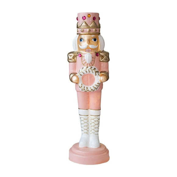 S SERENABLE Christmas Nutcracker Figurine Decorative Statue Glowing Desk Classic Table Centerpiece Desktop Ornament Glass Nutcracker Doll Large