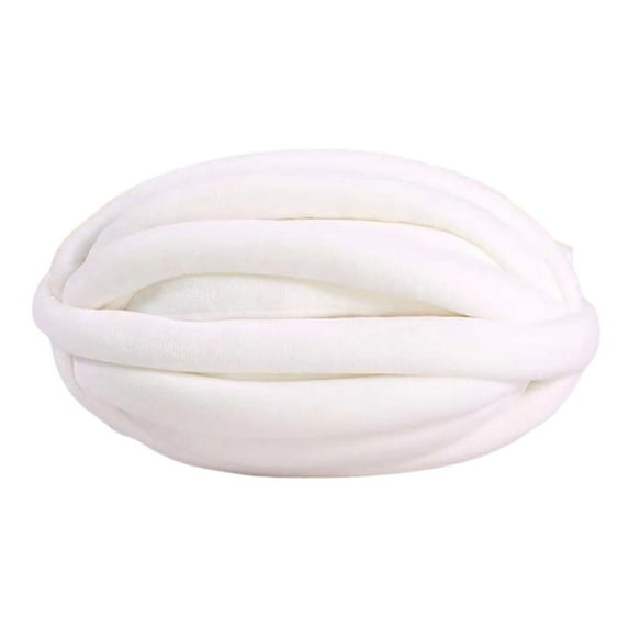 S SERENABLE Chunky Yarn Jumbo Tubular Yarn Hand Knit Soft Knitting Bulky Yarn Arm Knit Yarn for Throw Tapestry Rug Making Pet Bed Macrame white