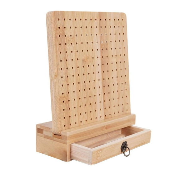 S SERENABLE Crochet Blocking Board, Pegboard for Crocheting, Wooden Holeboard with Warehouse Drawer for Knitting And Crocheting with Handmade DIY Crochet Board